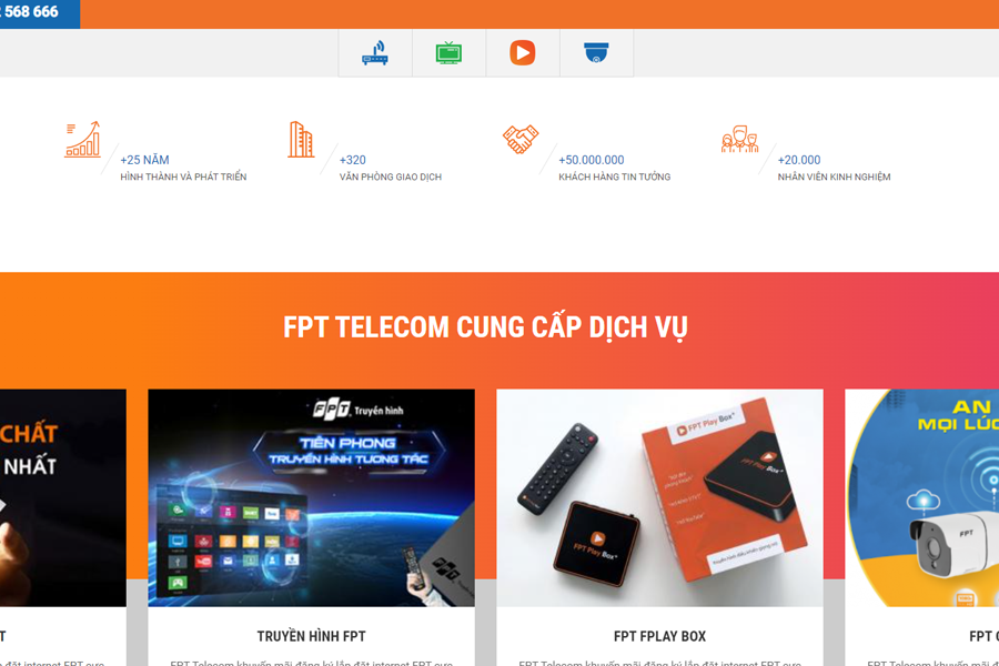 Cáp Quang FPT - Mẫu website dịch vụ FPT Telecom chuẩn SEO 2023