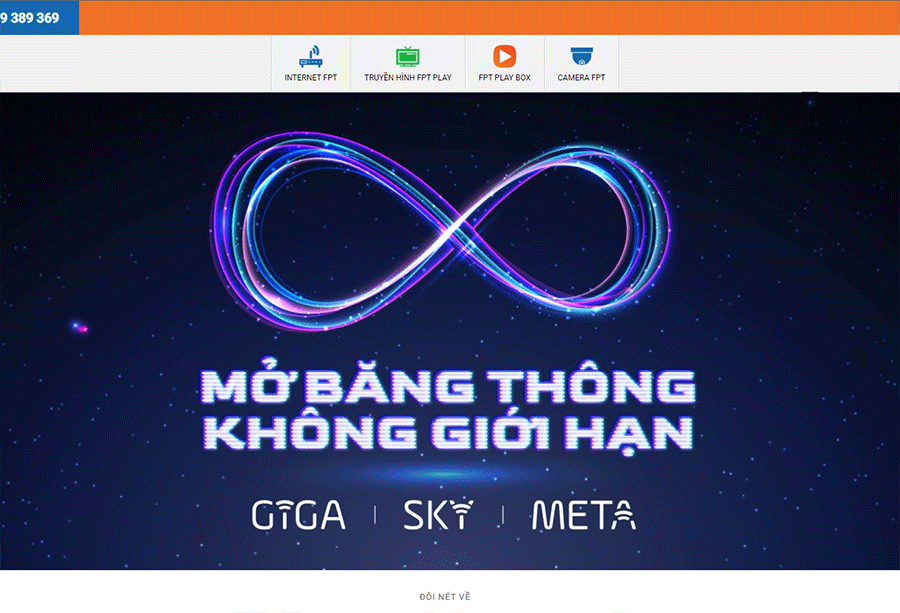 Mẫu website Cáp Quang FPT