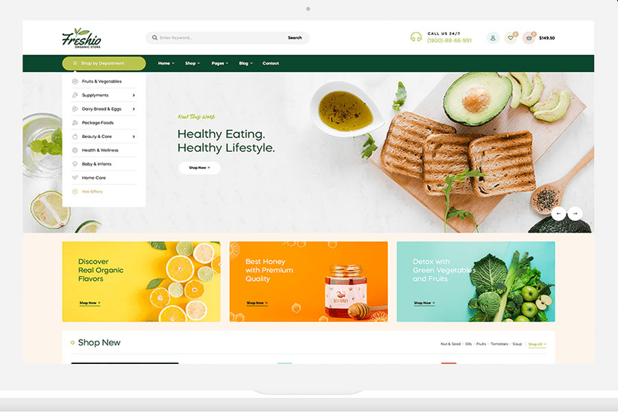Website Nông sản - Cửa hàng thực phẩm sạch tự nhiên