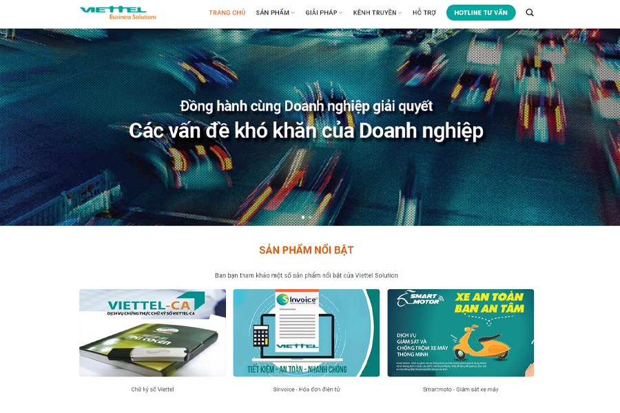 Mẫu website Viettel Business Solutions
