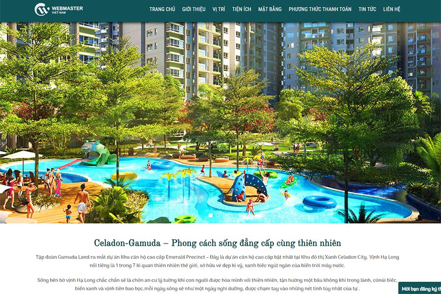 Mẫu website bất động sản Celadon-Gamuda