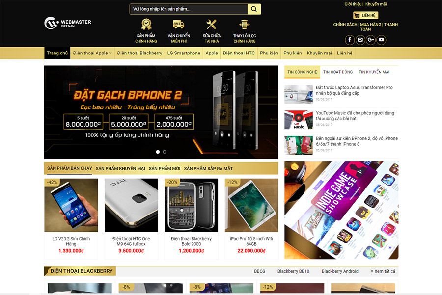 Mẫu website về thương mại điện tử