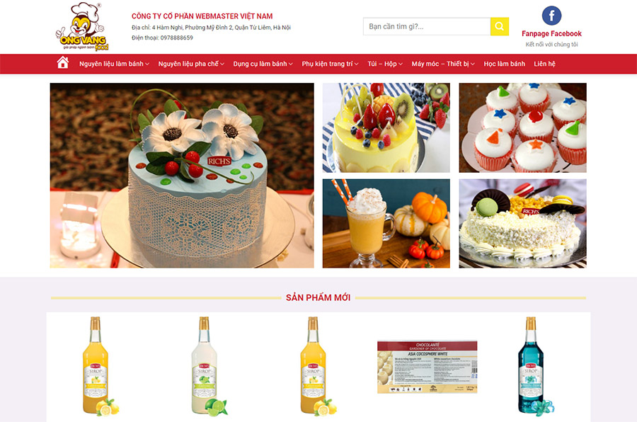 Mẫu website về bánh sinh nhật