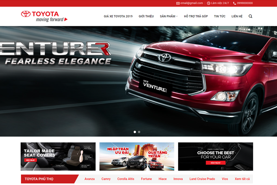 Mẫu website Toyota