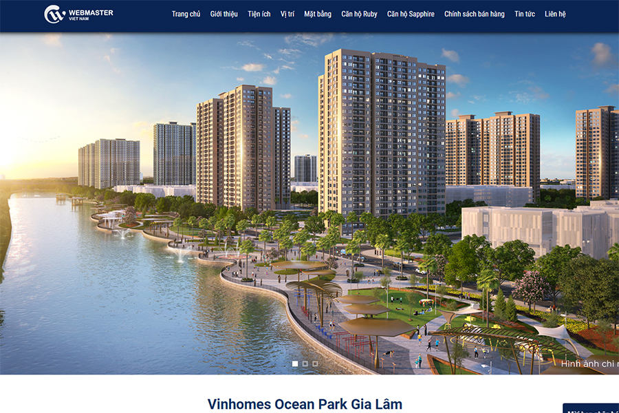 Mẫu website bất động sản Vinhomes Ocean Park