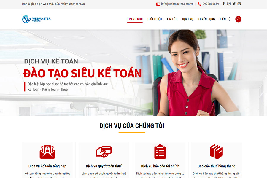 Mẫu website về dịch vụ kế toán
