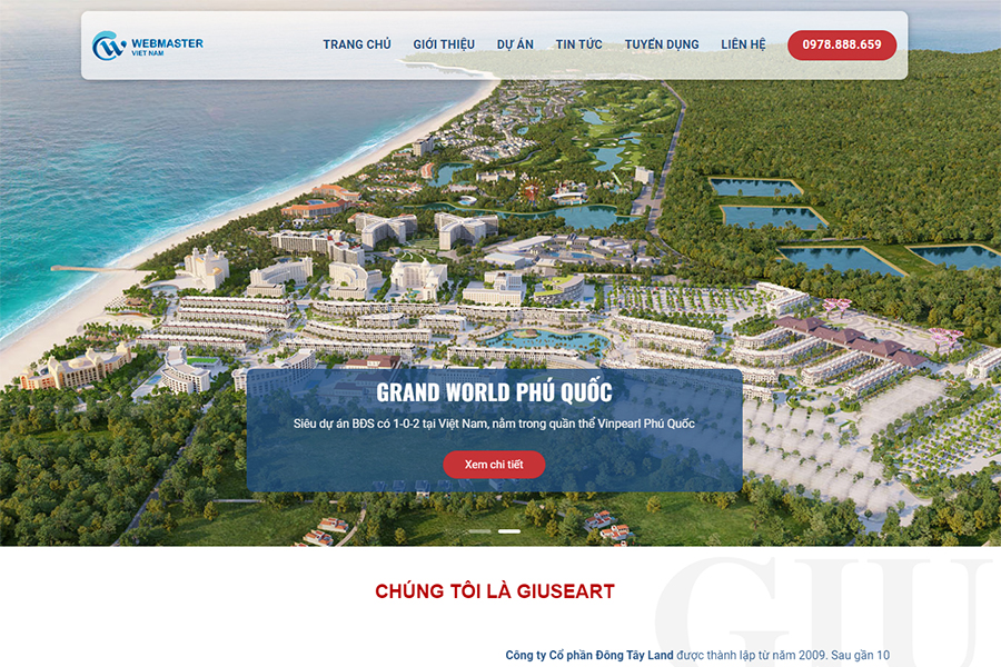 Mẫu website bất động sản Grand World