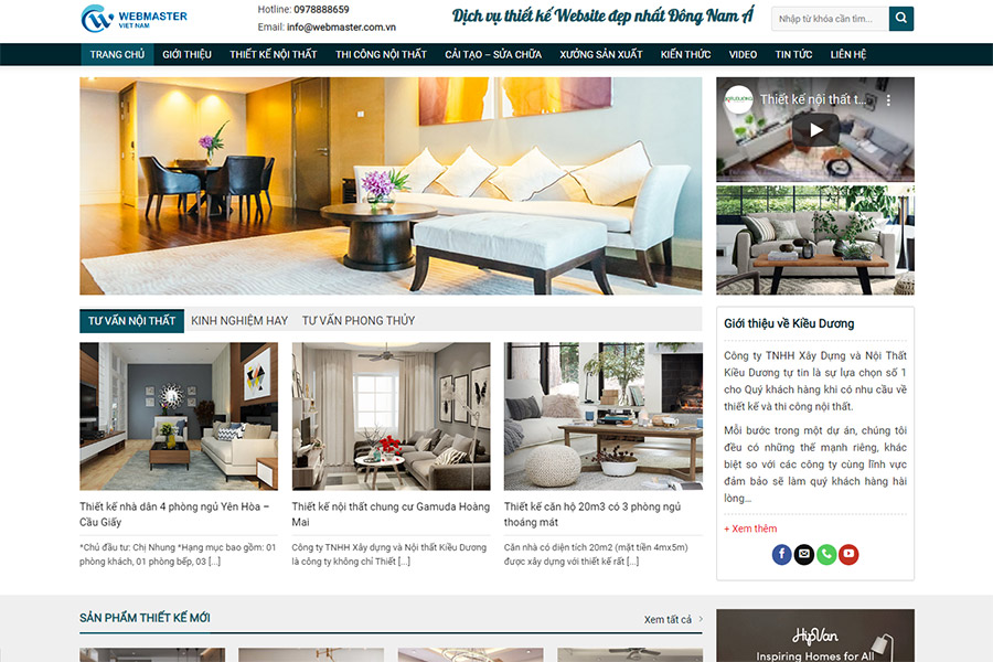 Thiết kế website nội thất đẹp - Mẫu web NT3